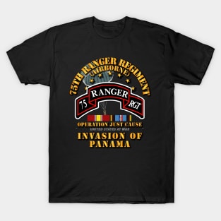 Just Cause - 75th Ranger Rgt  w Svc Ribbons T-Shirt